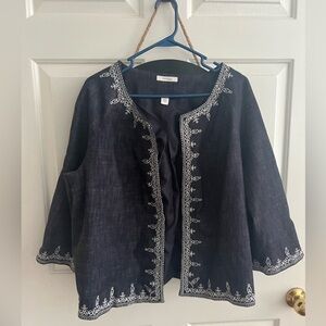 Women’s Dress Barn Blue Denim embroidered jacket - size 20W